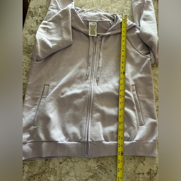 Women’s Adidas Full Zip Hoodie Sweatshirt Gold purple Large - Picture 10 of 11